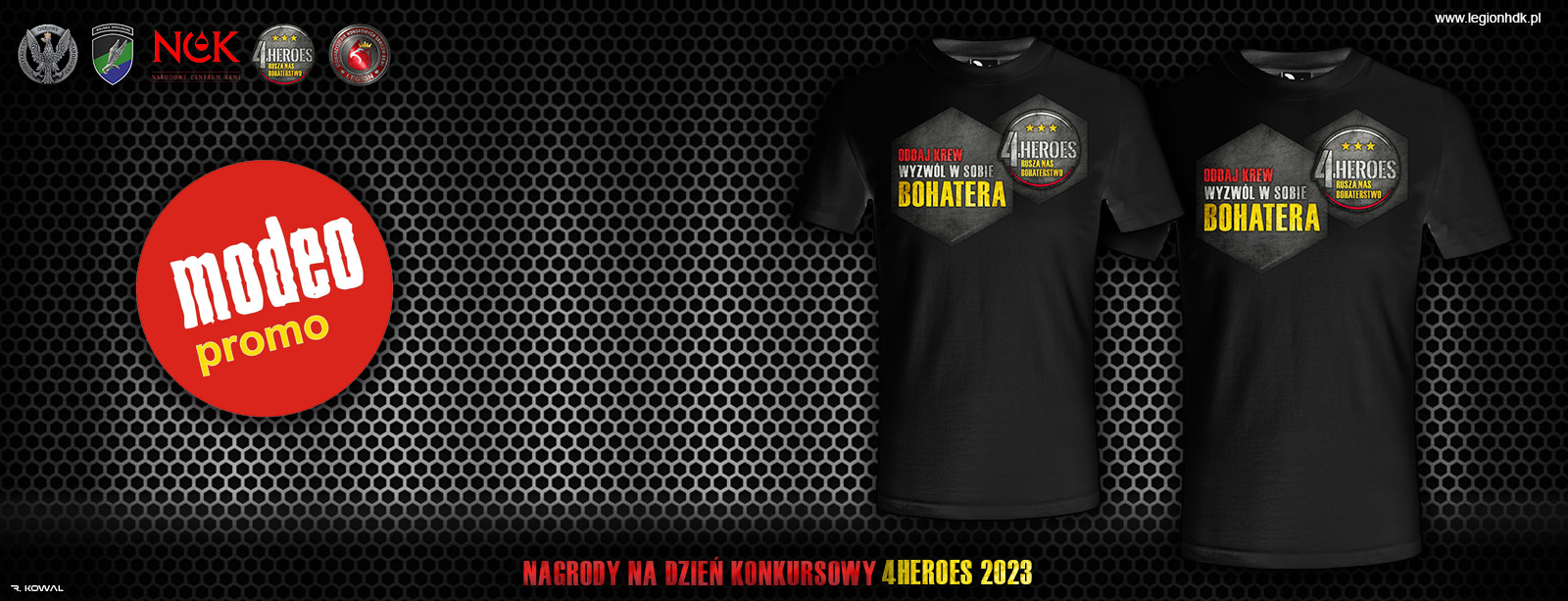 modeo koszulki nagrody kampanii 4HEROES 2023 legionhdk